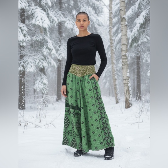 Kantha wide leg pants Pants - 125 🌸 KANTHA Super Wide legged bell pants. One size fits most. 13-18” waist.